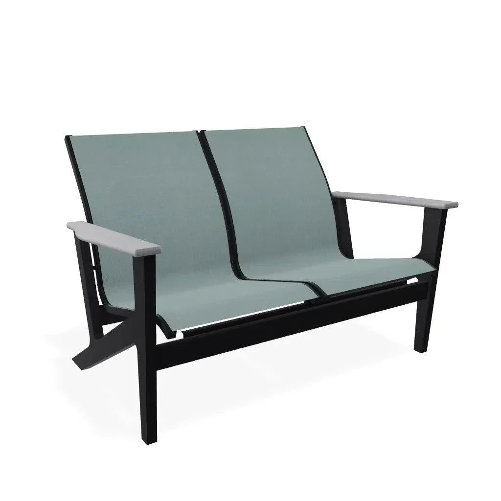 Wexler Chat Height 2 - Seat Loveseat Polymer Arms - LOOMLAN - Telescope - Outdoor Sofas &amp; Loveseats