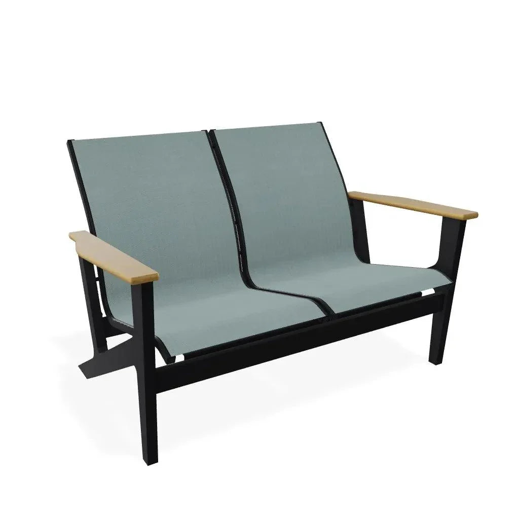 Wexler Chat Height 2 - Seat Loveseat Polymer Arms - LOOMLAN - Telescope - Outdoor Sofas &amp; Loveseats