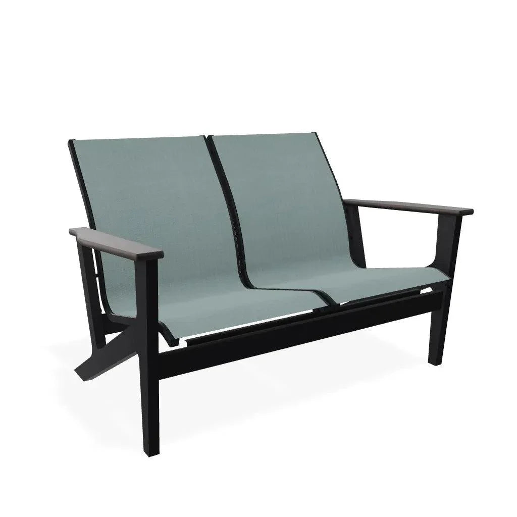 Wexler Chat Height 2 - Seat Loveseat Polymer Arms - LOOMLAN - Telescope - Outdoor Sofas &amp; Loveseats