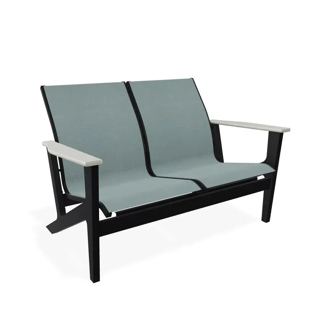 Wexler Chat Height 2 - Seat Loveseat Polymer Arms - LOOMLAN - Telescope - Outdoor Sofas &amp; Loveseats