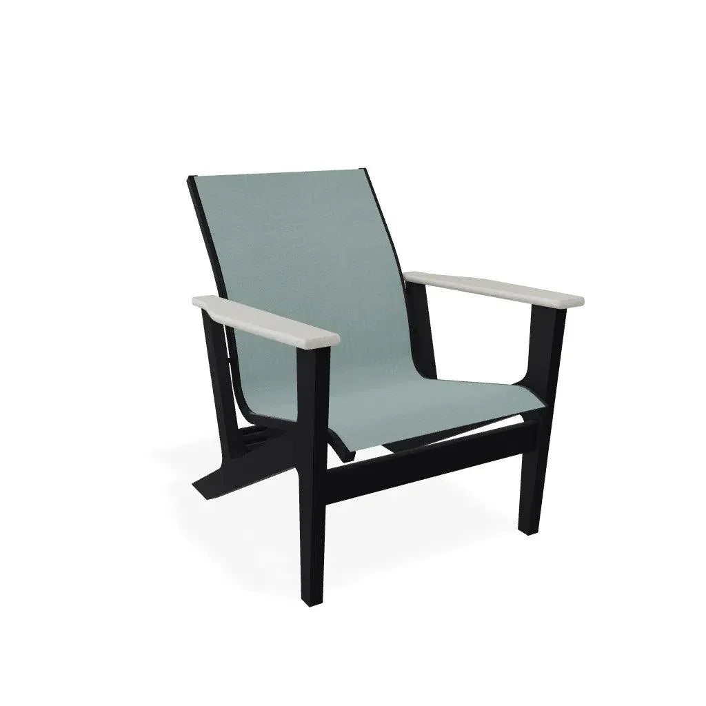 Wexler Sling Chat Height Polymer Arm Chair - LOOMLAN - Telescope - Outdoor Accent Chairs