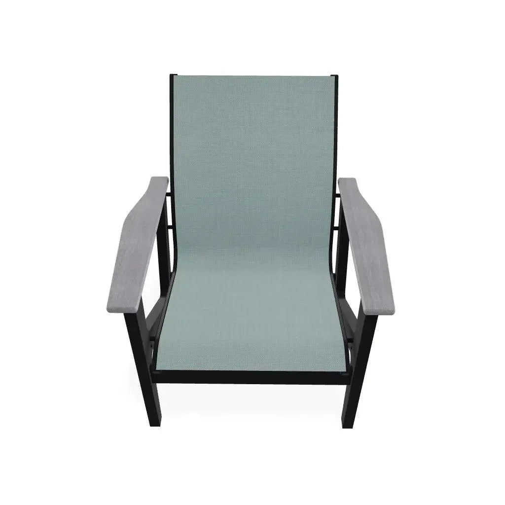 Wexler Sling Chat Height Polymer Arm Chair - LOOMLAN - Telescope - Outdoor Accent Chairs