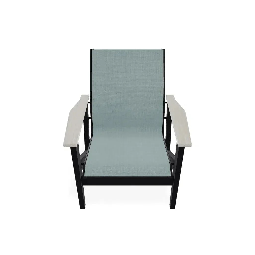 Wexler Sling Chat Height Polymer Arm Chair - LOOMLAN - Telescope - Outdoor Accent Chairs