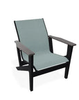 Wexler Sling Chat Height Polymer Arm Chair - LOOMLAN - Telescope - Outdoor Accent Chairs