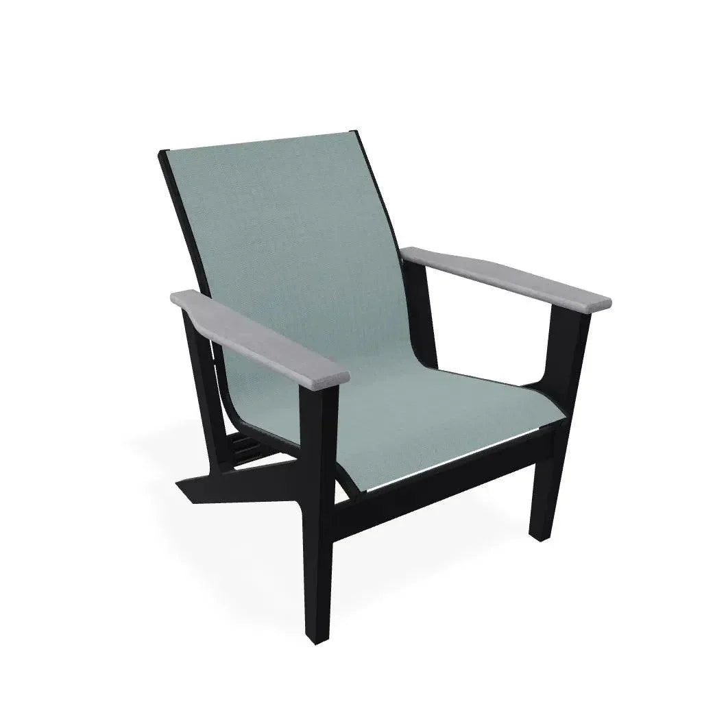 Wexler Sling Chat Height Polymer Arm Chair - LOOMLAN - Telescope - Outdoor Accent Chairs