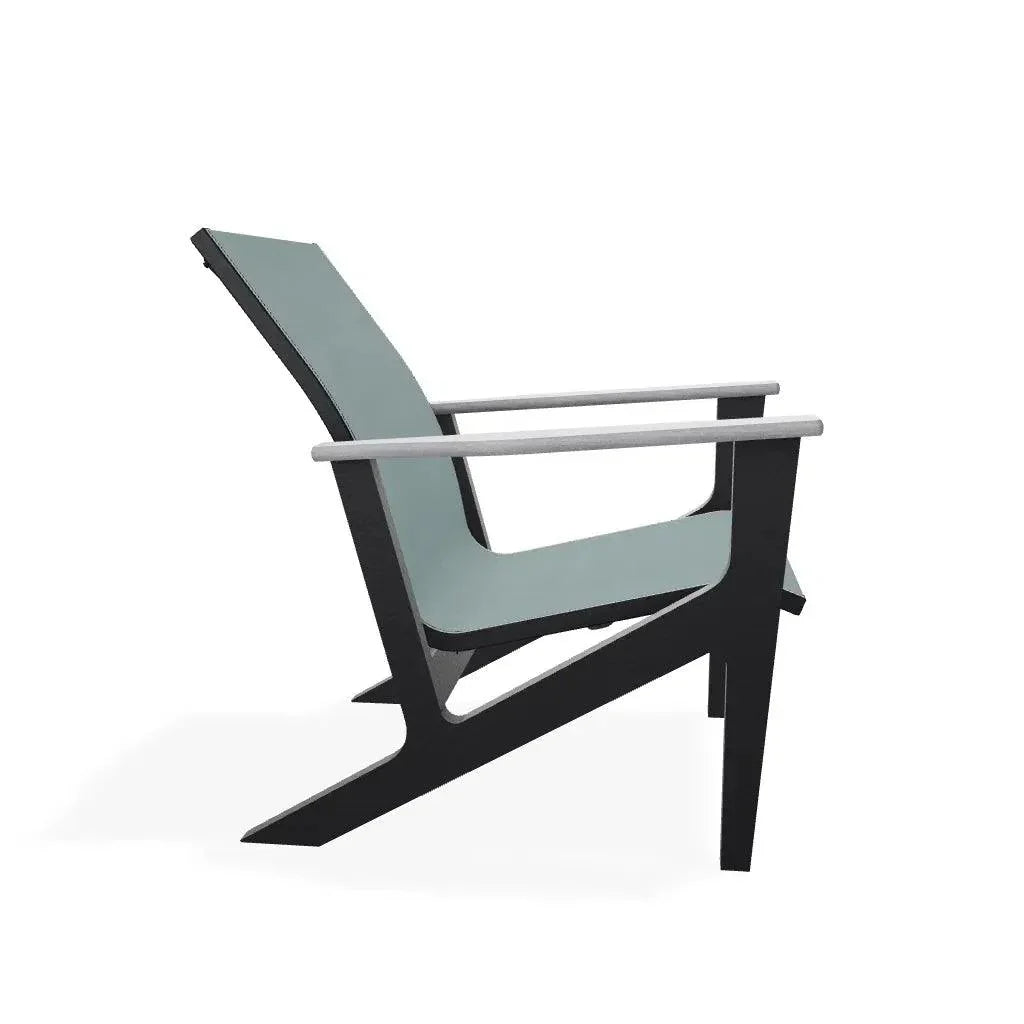 Wexler Sling Chat Height Polymer Arm Chair - LOOMLAN - Telescope - Outdoor Accent Chairs