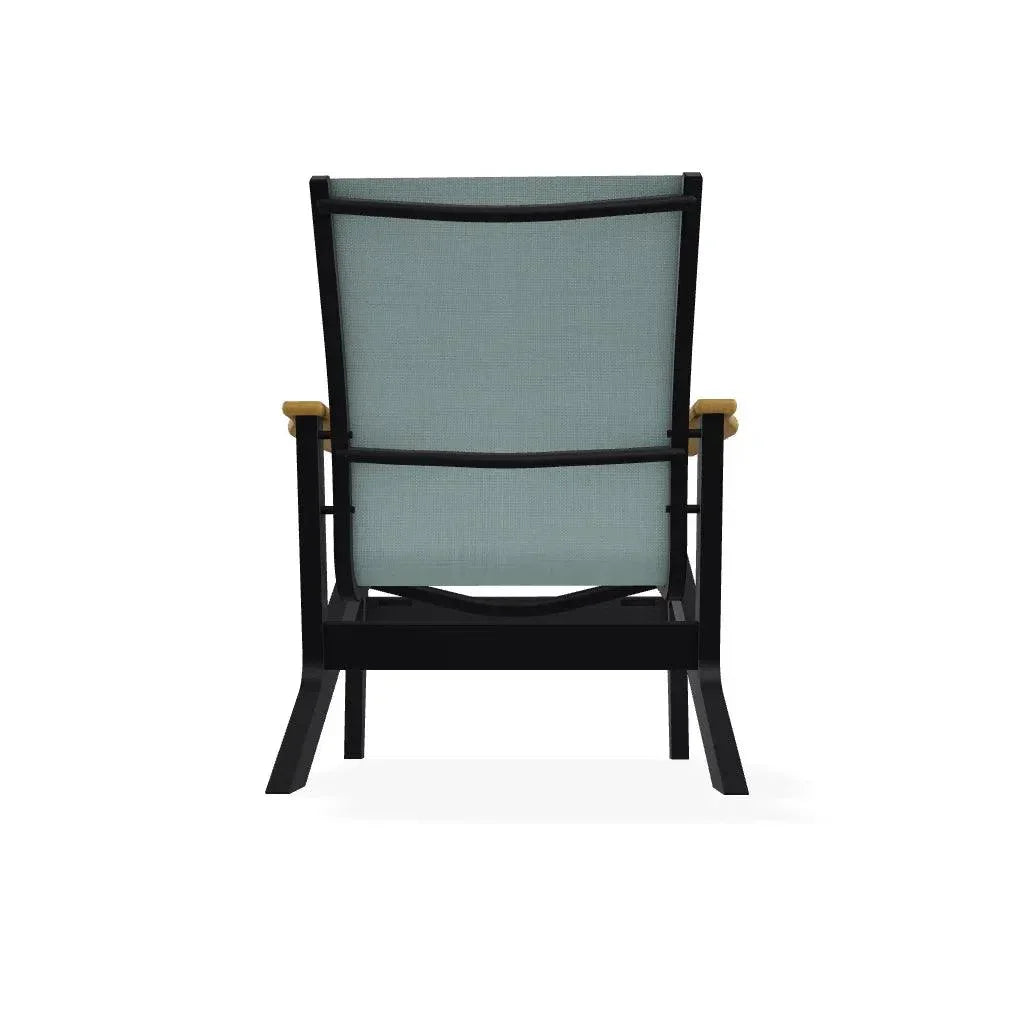 Wexler Sling Chat Height Polymer Arm Chair - LOOMLAN - Telescope - Outdoor Accent Chairs