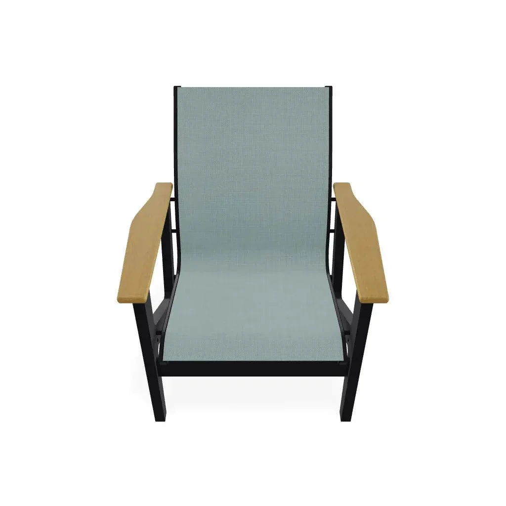 Wexler Sling Chat Height Polymer Arm Chair - LOOMLAN - Telescope - Outdoor Accent Chairs
