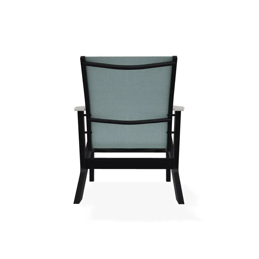 Wexler Sling Chat Height Polymer Arm Chair - LOOMLAN - Telescope - Outdoor Accent Chairs