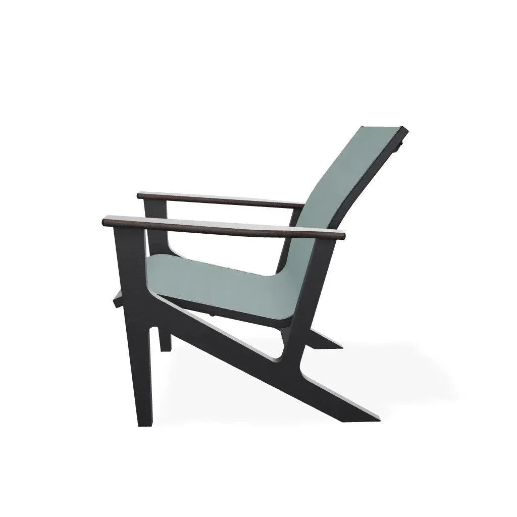 Wexler Sling Chat Height Polymer Arm Chair - LOOMLAN - Telescope - Outdoor Accent Chairs