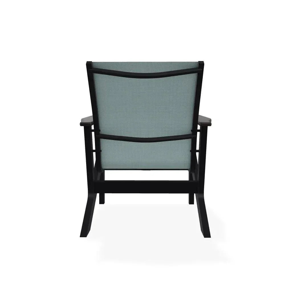Wexler Sling Chat Height Polymer Arm Chair - LOOMLAN - Telescope - Outdoor Accent Chairs