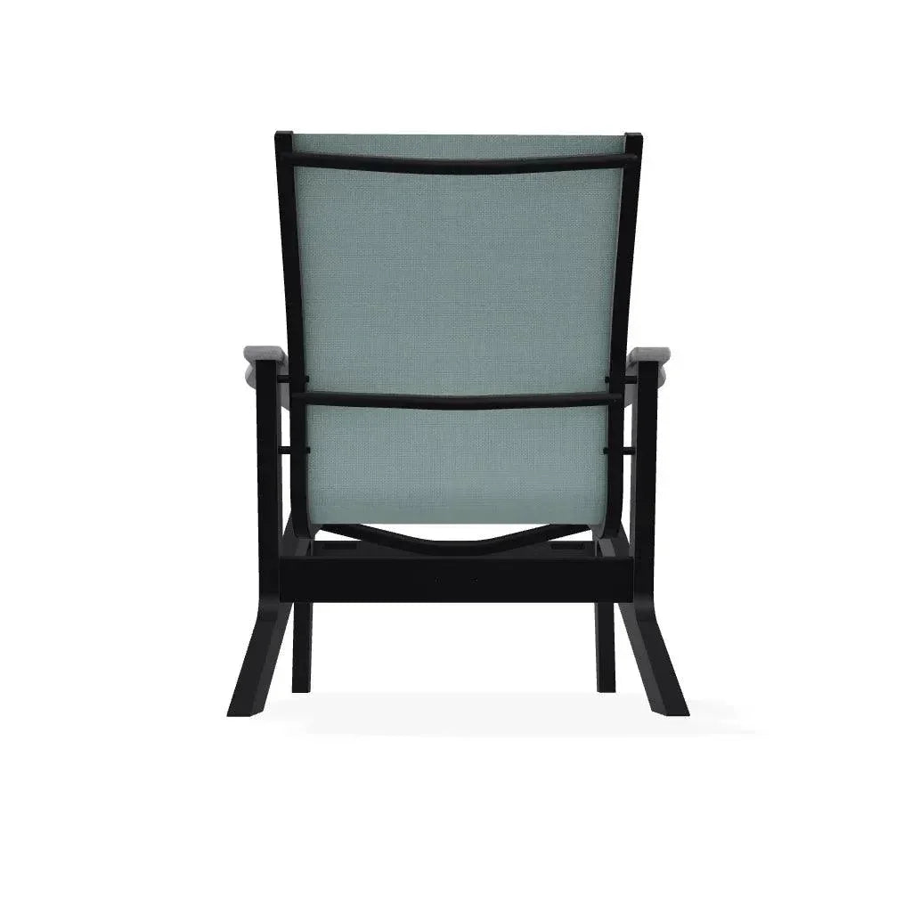 Wexler Sling Chat Height Polymer Arm Chair - LOOMLAN - Telescope - Outdoor Accent Chairs