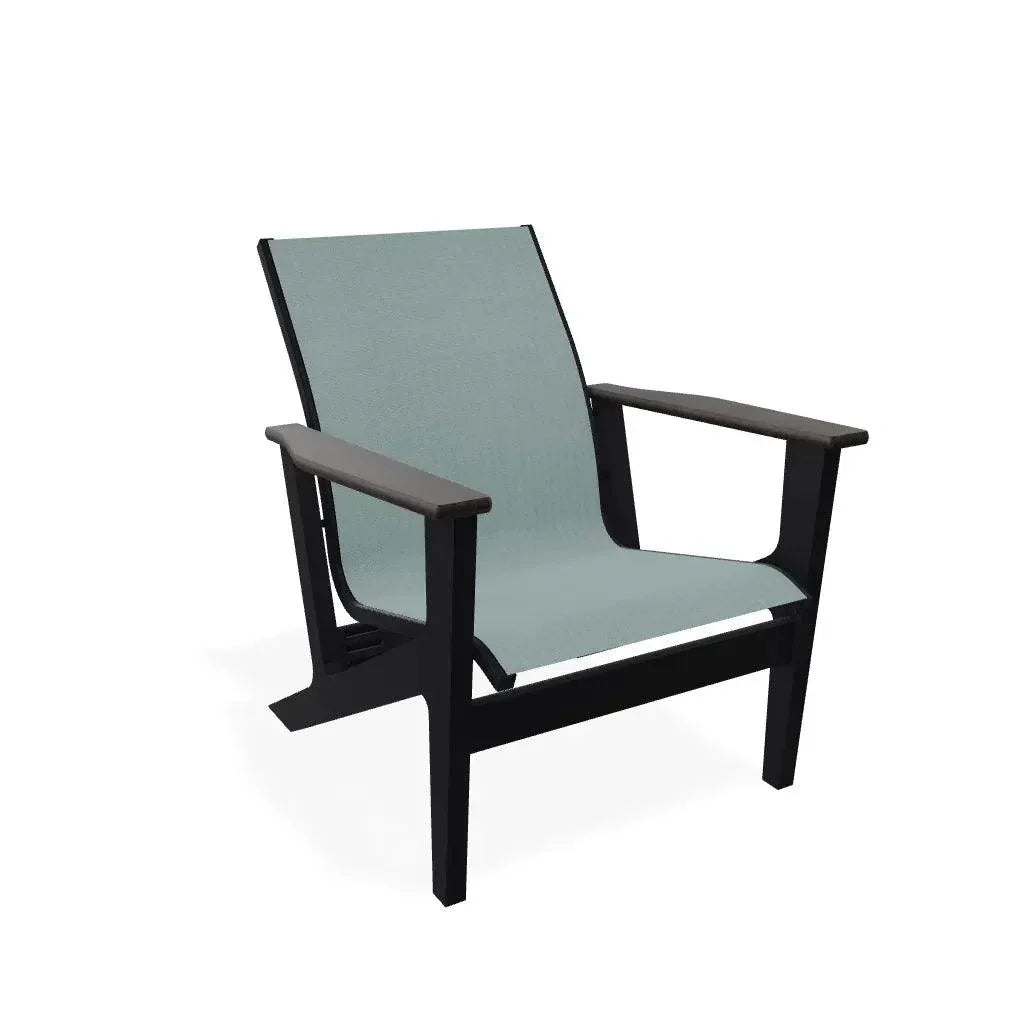 Wexler Sling Chat Height Polymer Arm Chair - LOOMLAN - Telescope - Outdoor Accent Chairs