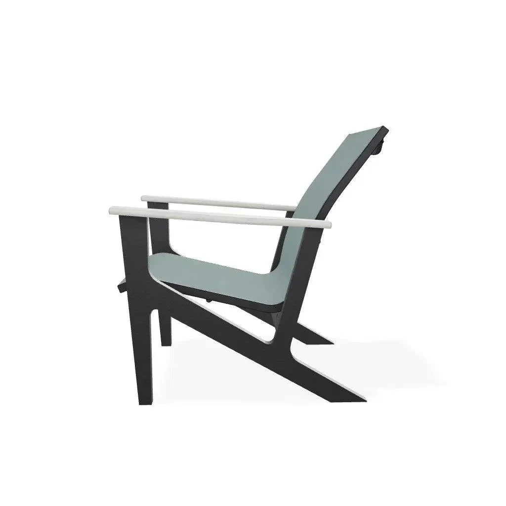 Wexler Sling Chat Height Polymer Arm Chair - LOOMLAN - Telescope - Outdoor Accent Chairs