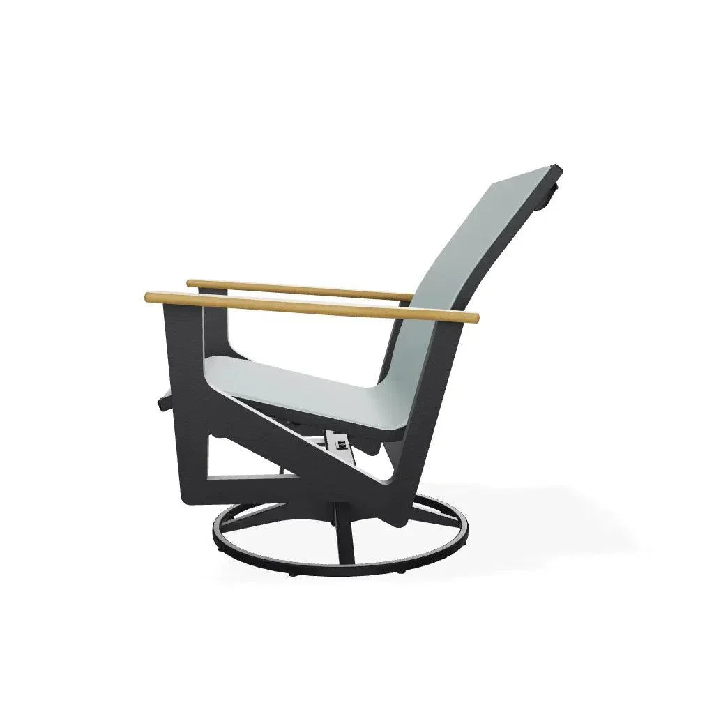 Wexler Sling Chat Height Swivel Rocker Polymer Arms - LOOMLAN - Telescope - Outdoor Accent Chairs