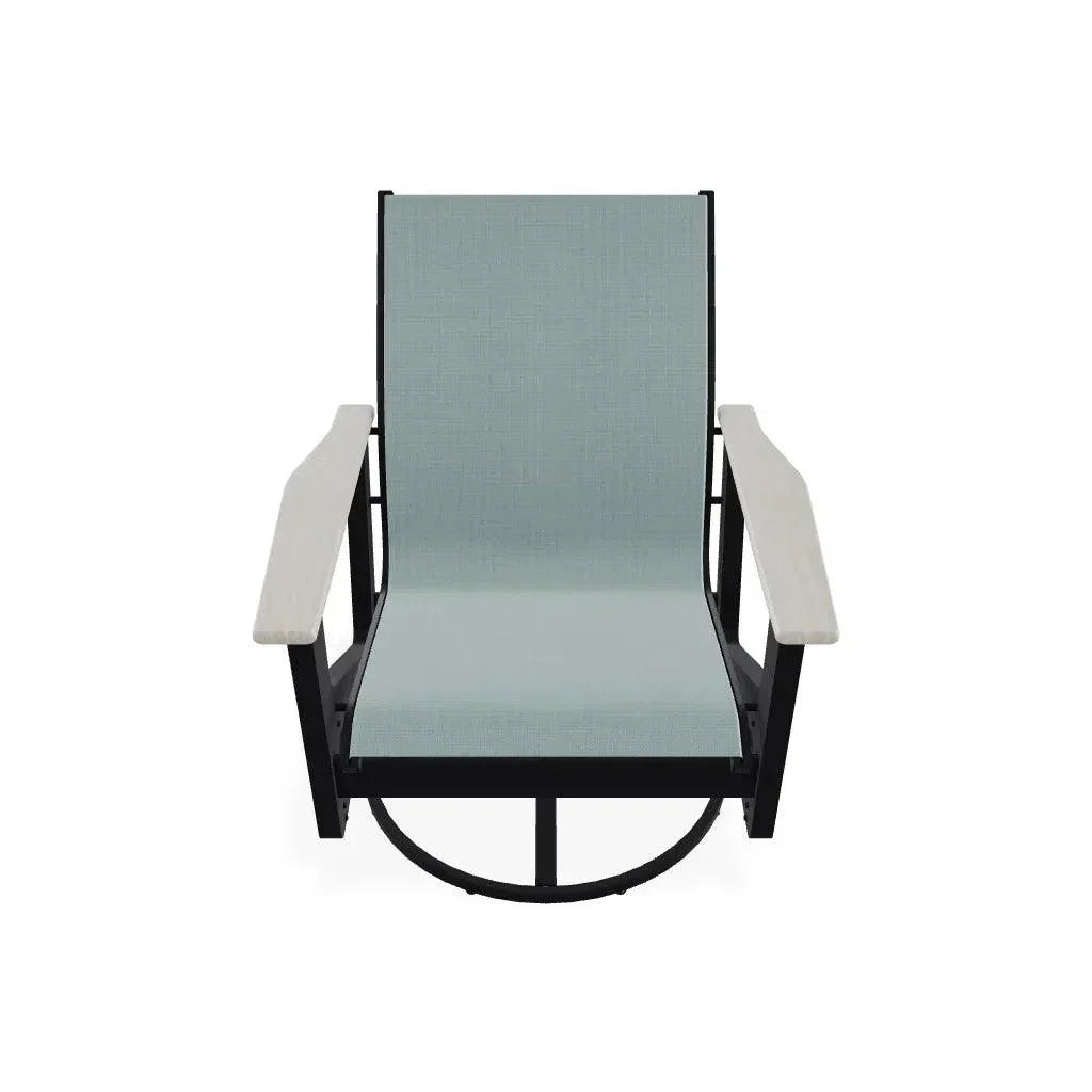 Wexler Sling Chat Height Swivel Rocker Polymer Arms - LOOMLAN - Telescope - Outdoor Accent Chairs