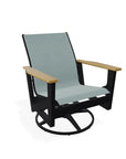 Wexler Sling Chat Height Swivel Rocker Polymer Arms - LOOMLAN - Telescope - Outdoor Accent Chairs