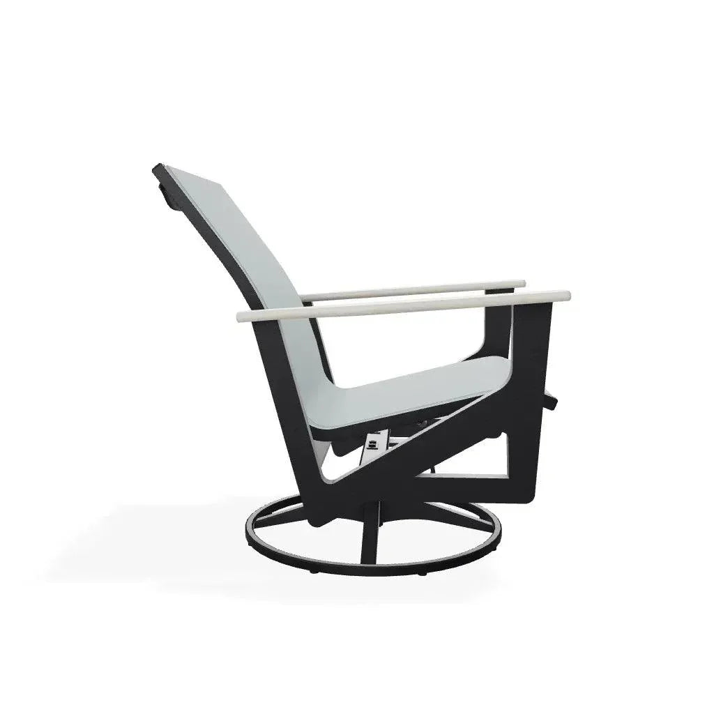 Wexler Sling Chat Height Swivel Rocker Polymer Arms - LOOMLAN - Telescope - Outdoor Accent Chairs