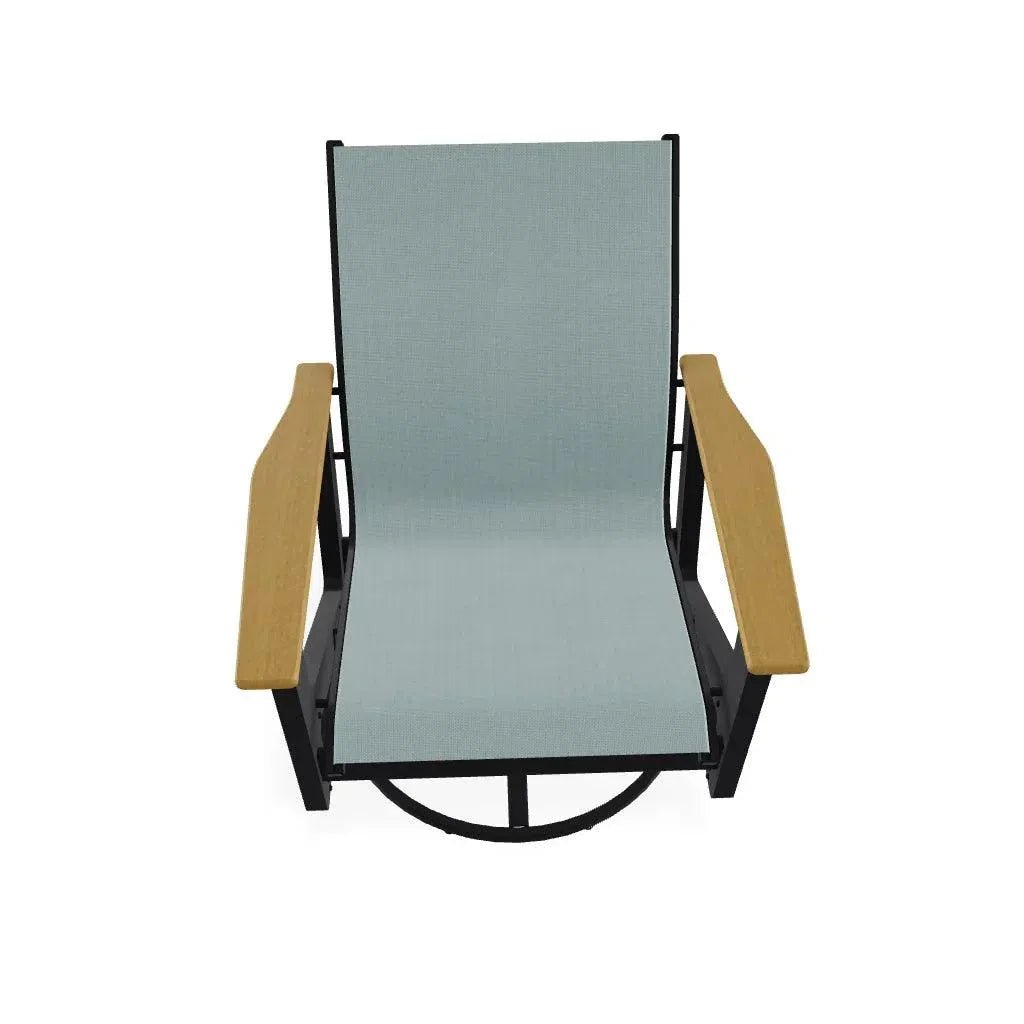Wexler Sling Chat Height Swivel Rocker Polymer Arms - LOOMLAN - Telescope - Outdoor Accent Chairs