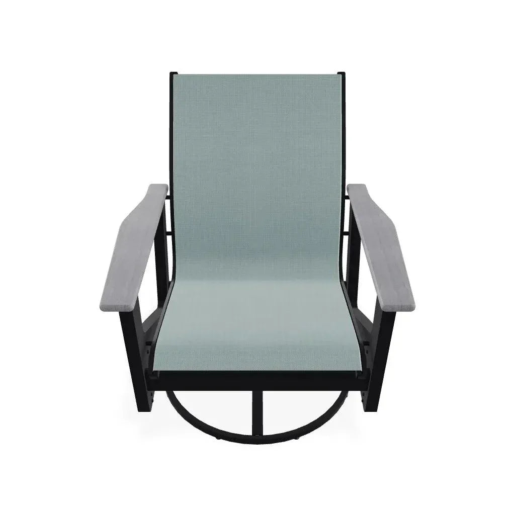 Wexler Sling Chat Height Swivel Rocker Polymer Arms - LOOMLAN - Telescope - Outdoor Accent Chairs