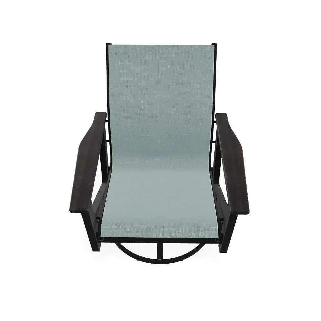 Wexler Sling Chat Height Swivel Rocker Polymer Arms - LOOMLAN - Telescope - Outdoor Accent Chairs