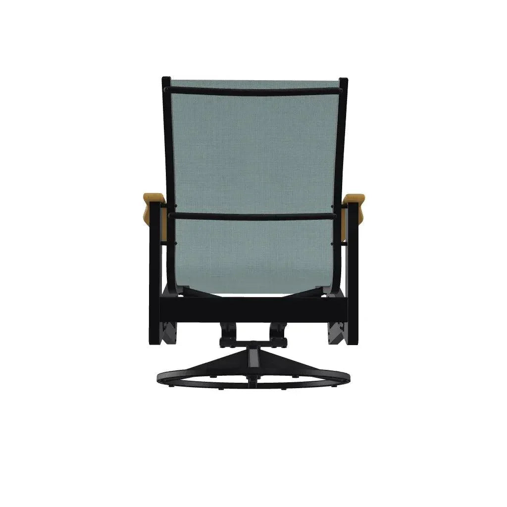 Wexler Sling Chat Height Swivel Rocker Polymer Arms - LOOMLAN - Telescope - Outdoor Accent Chairs