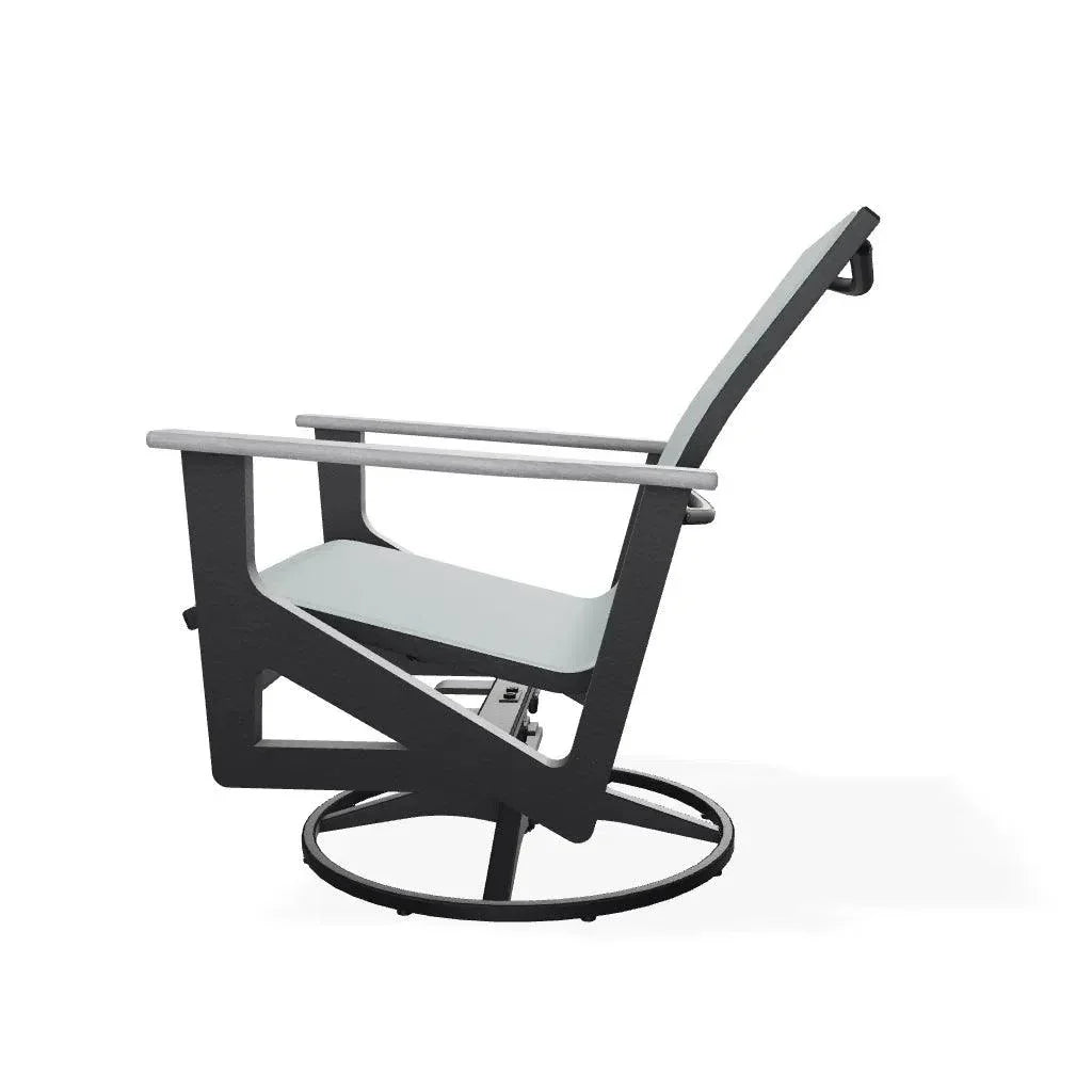 Wexler Sling Chat Height Swivel Rocker Polymer Arms - LOOMLAN - Telescope - Outdoor Accent Chairs