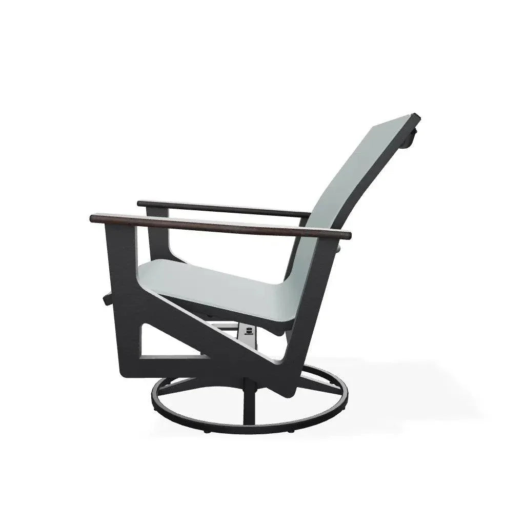 Wexler Sling Chat Height Swivel Rocker Polymer Arms - LOOMLAN - Telescope - Outdoor Accent Chairs