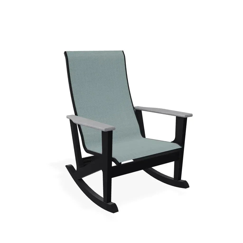 Wexler Sling Chat Supreme Rocker Polymer Arms - LOOMLAN - Telescope - Outdoor Accent Chairs