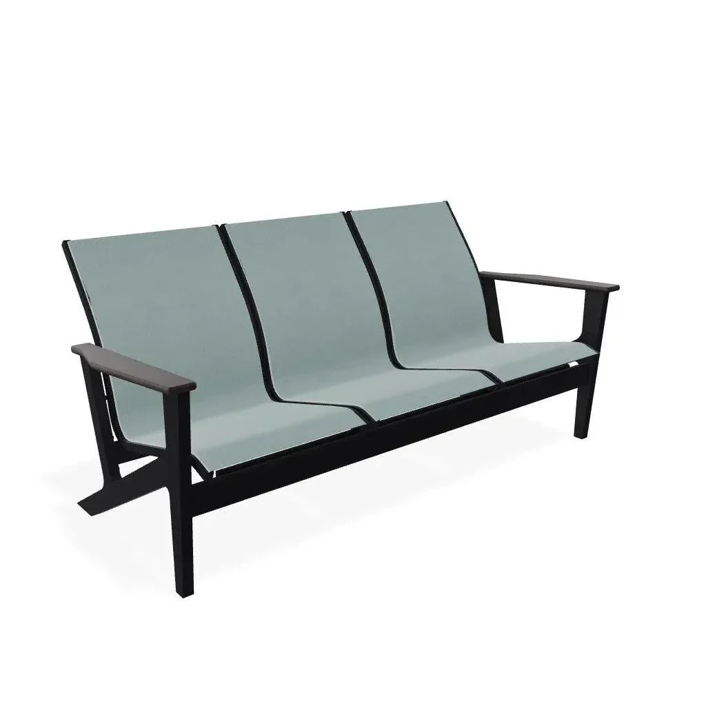 Wexler Sling Chat Three - Seat Sofa Polymer Arms - LOOMLAN - Telescope - Outdoor Sofas &amp; Loveseats