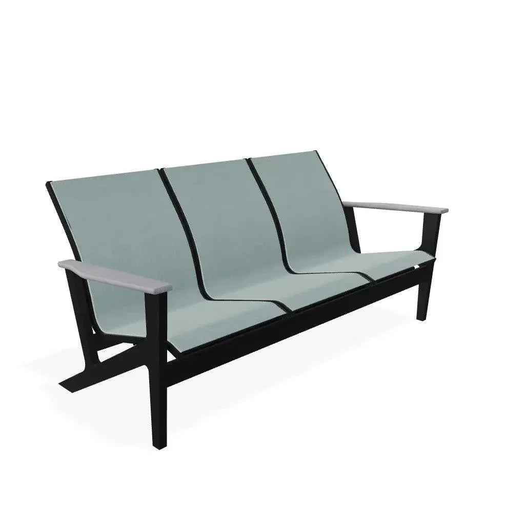Wexler Sling Chat Three - Seat Sofa Polymer Arms - LOOMLAN - Telescope - Outdoor Sofas &amp; Loveseats