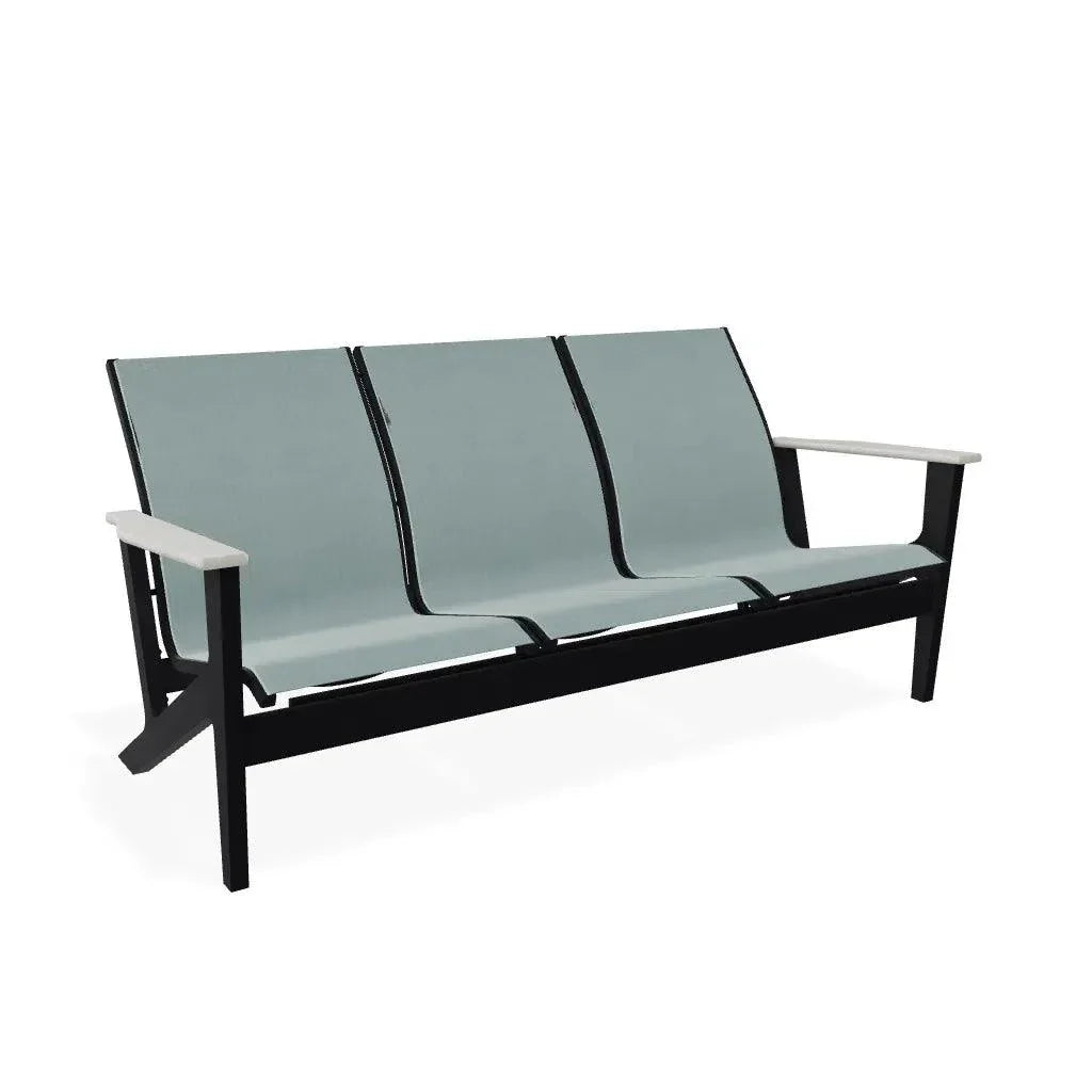 Wexler Sling Chat Three - Seat Sofa Polymer Arms - LOOMLAN - Telescope - Outdoor Sofas &amp; Loveseats