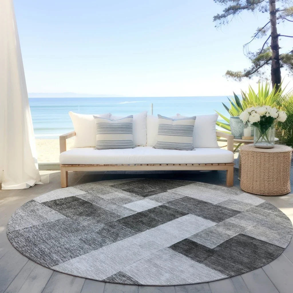 LOOMLAN Rugs Wovari Gray Washable Indoor-Outdoor Rug