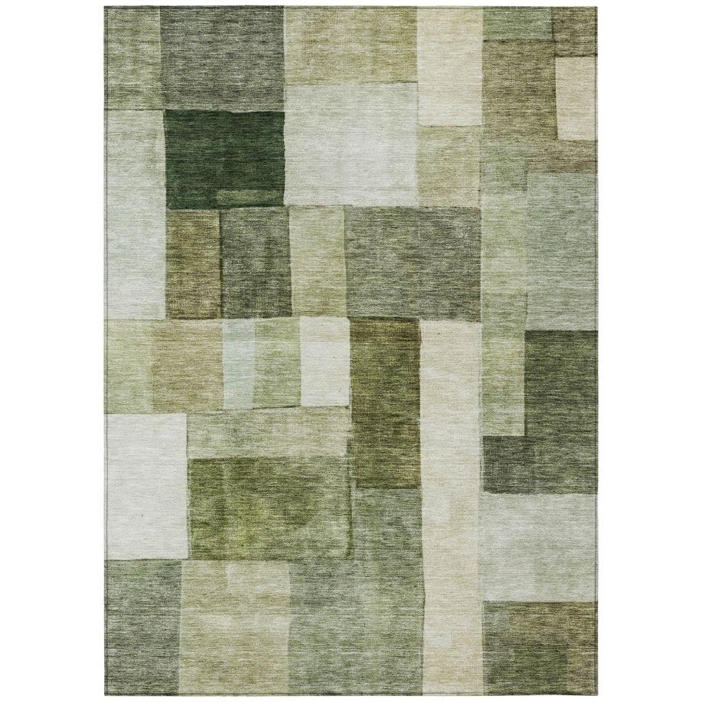 LOOMLAN Rugs Wovari Green Washable Indoor-Outdoor Rug