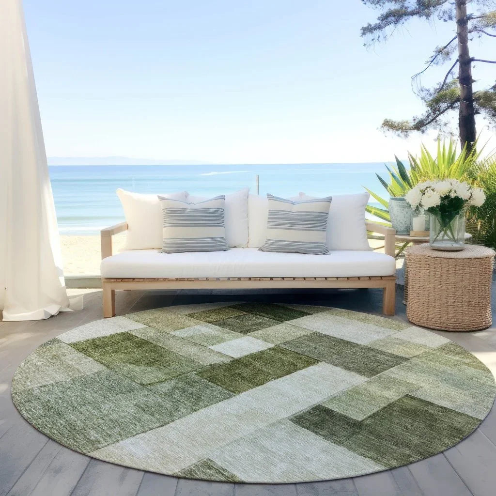 LOOMLAN Rugs Wovari Green Washable Indoor-Outdoor Rug