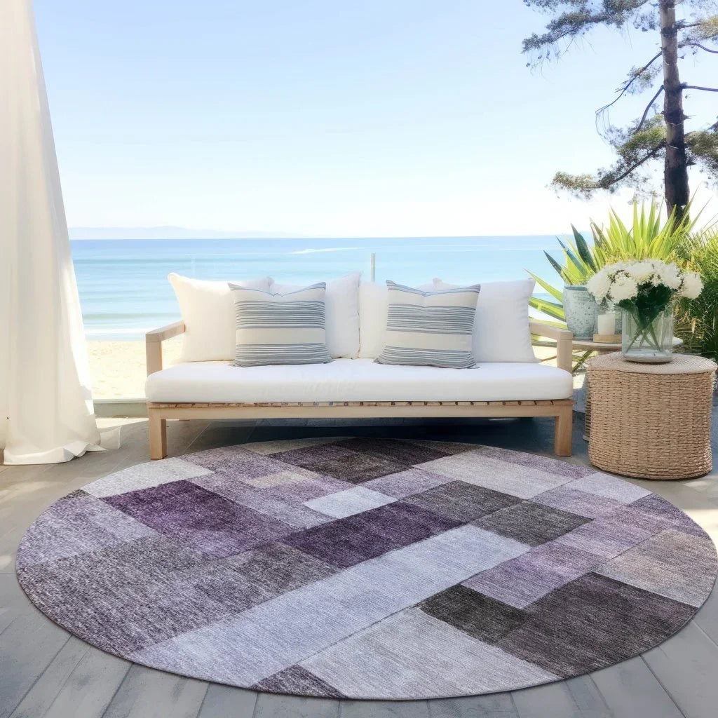 LOOMLAN Rugs Wovari Purple Washable Indoor-Outdoor Rug