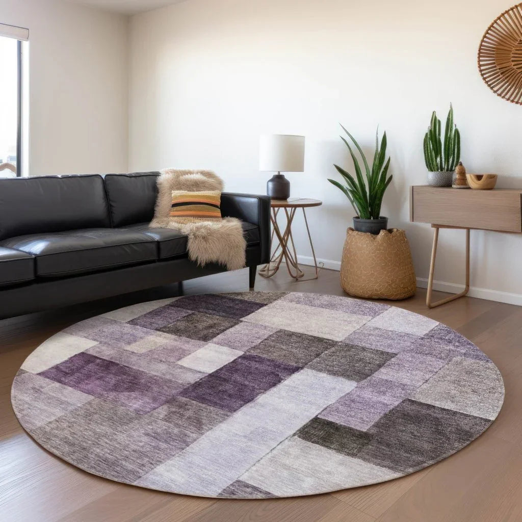 LOOMLAN Rugs Wovari Purple Washable Indoor-Outdoor Rug