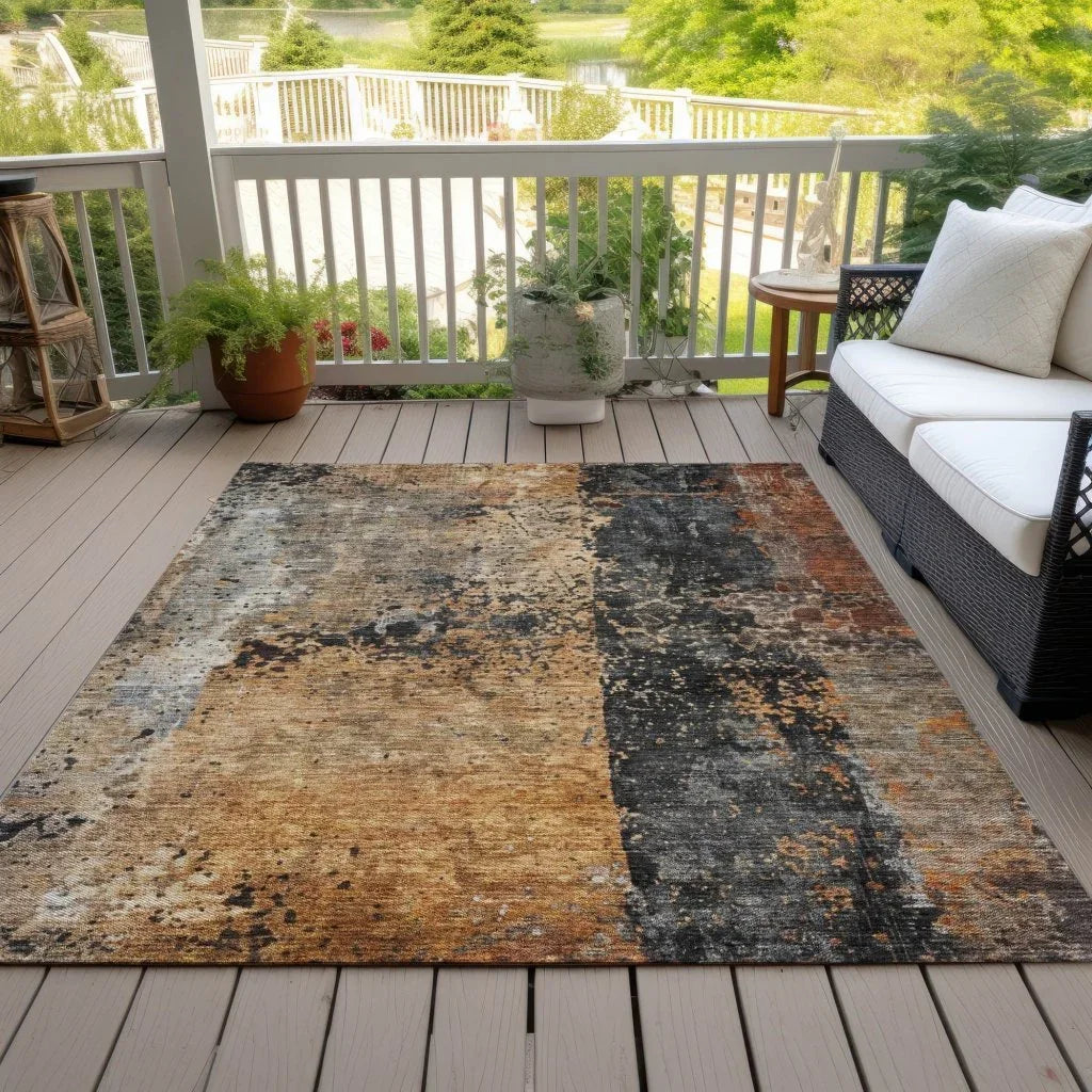 LOOMLAN Rugs Yasmineh Orange Washable Indoor-Outdoor Rug