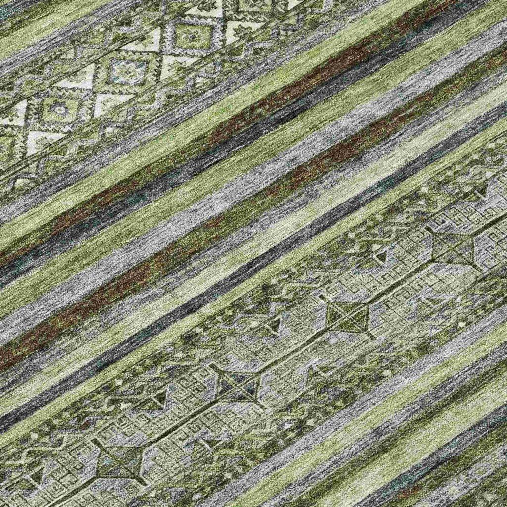 LOOMLAN Rugs Ysadora Green Washable Indoor-Outdoor Rug
