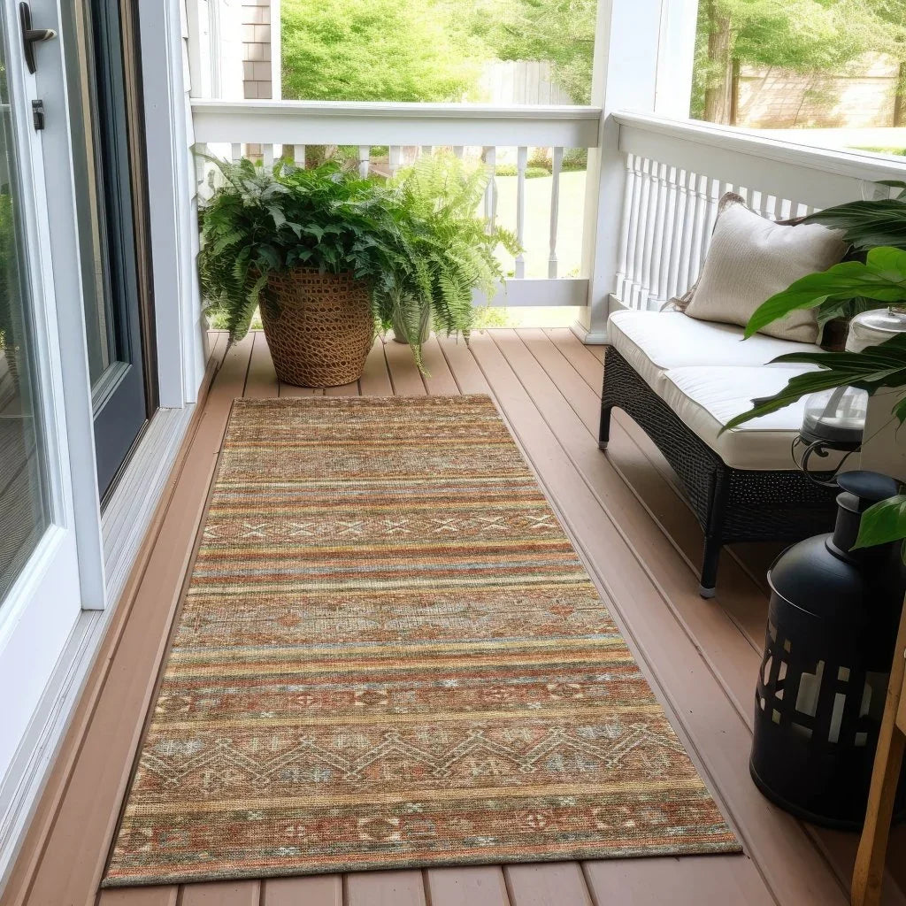 LOOMLAN Rugs Ysadora Orange Washable Indoor-Outdoor Rug