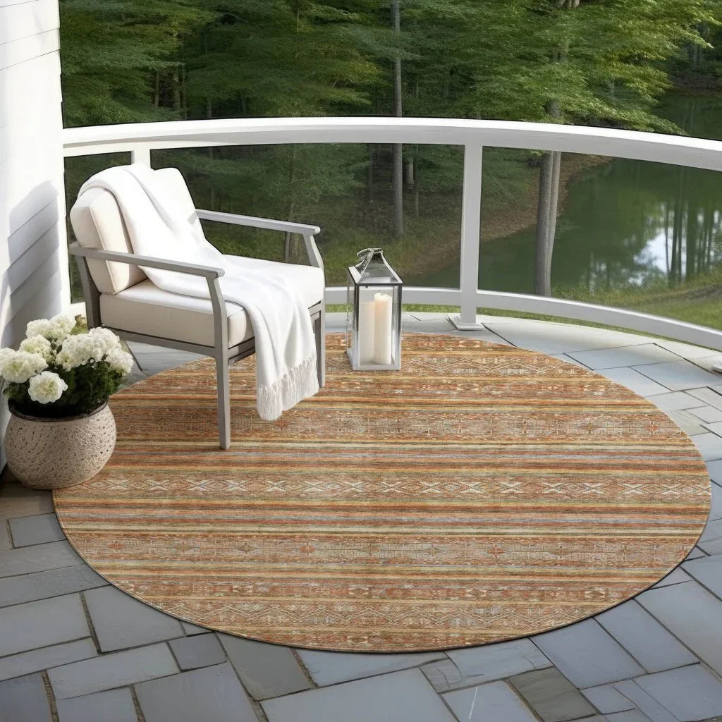 LOOMLAN Rugs Ysadora Orange Washable Indoor-Outdoor Rug