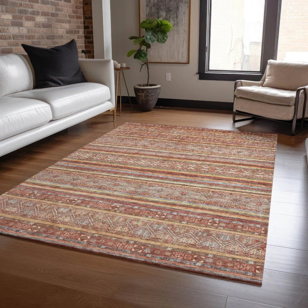 LOOMLAN Rugs Ysadora Paprika Washable Indoor-Outdoor Rug