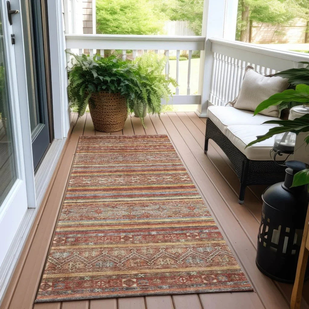 LOOMLAN Rugs Ysadora Paprika Washable Indoor-Outdoor Rug