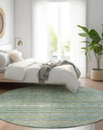 LOOMLAN Rugs Ysadora Teal Washable Indoor-Outdoor Rug