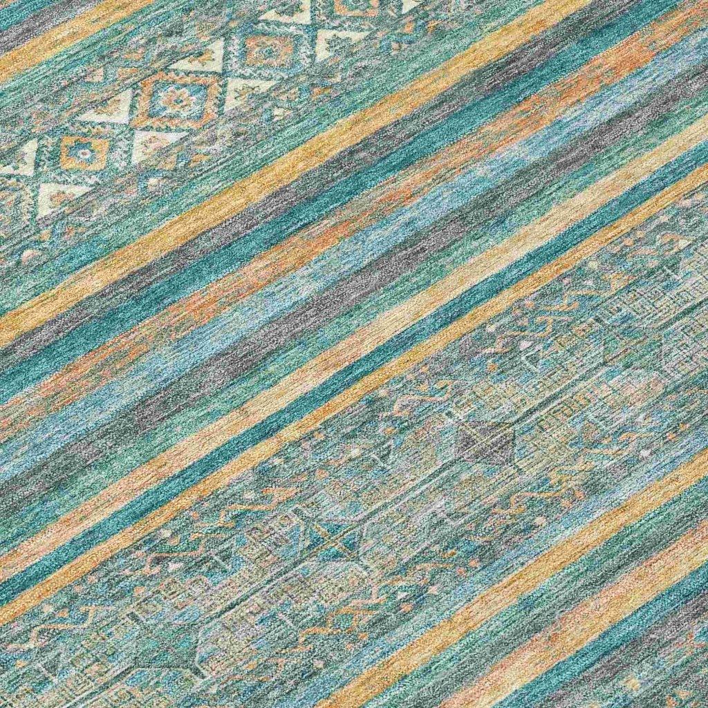 LOOMLAN Rugs Ysadora Teal Washable Indoor-Outdoor Rug