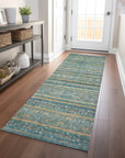 LOOMLAN Rugs Ysadora Teal Washable Indoor-Outdoor Rug