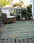 LOOMLAN Rugs Ysadora Teal Washable Indoor-Outdoor Rug