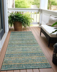LOOMLAN Rugs Ysadora Teal Washable Indoor-Outdoor Rug