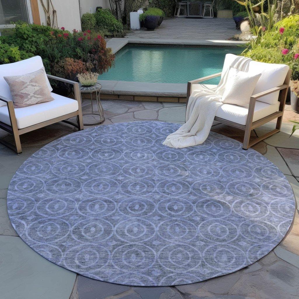 LOOMLAN Rugs Zafrine Denim Washable Indoor-Outdoor Rug