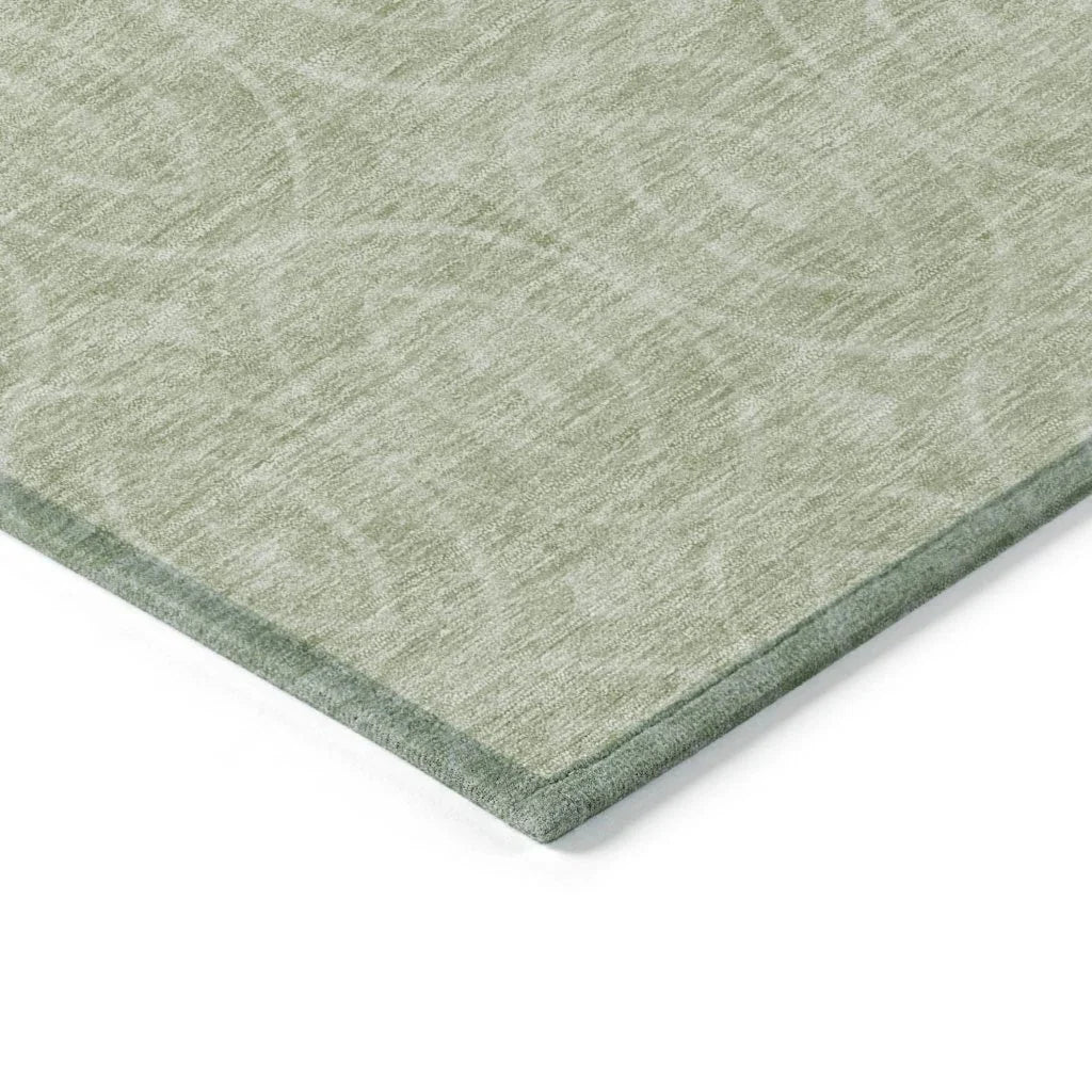 LOOMLAN Rugs Zafrine Green Washable Indoor-Outdoor Rug